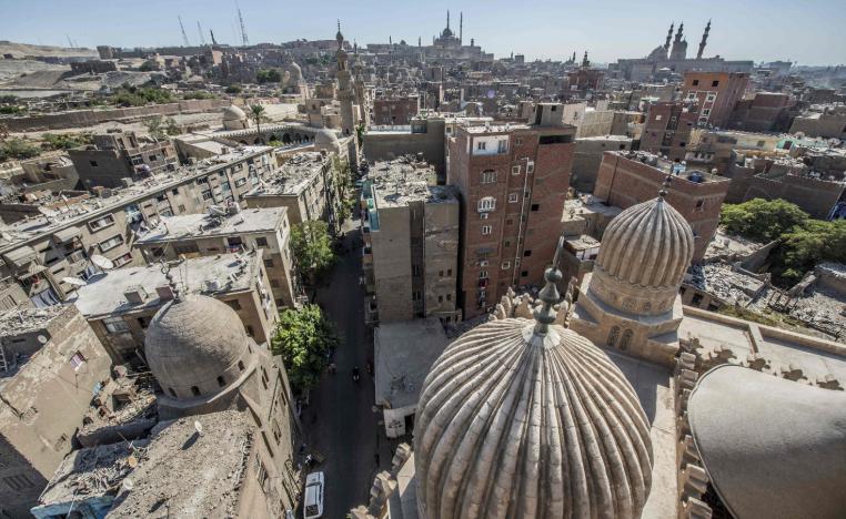 A picture taken on October 28, 2018 shows the Umm al-Sultan Shaban mosque in the historical Islamic quarter of Cairo. 