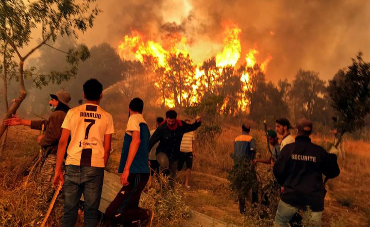 الجزائر تعيش صدمتني صدمة حرائق الغابات وصدمة حرق شاب حي