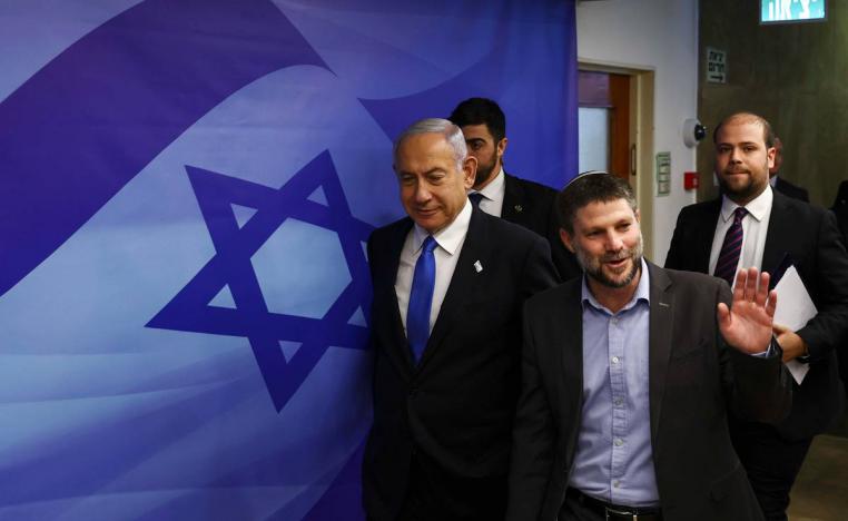 رئيس الوزراء الإسرائيلي بنيامين نتانياهو مع وزير المالية بتسلئيل سموتريتش
