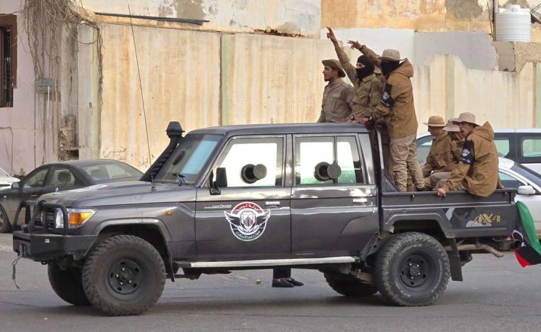 قوات أمن ليبية وسط طرابلس