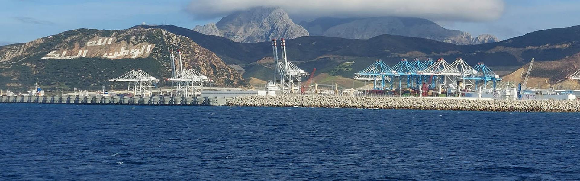 A view of Tanger Med port from the sea