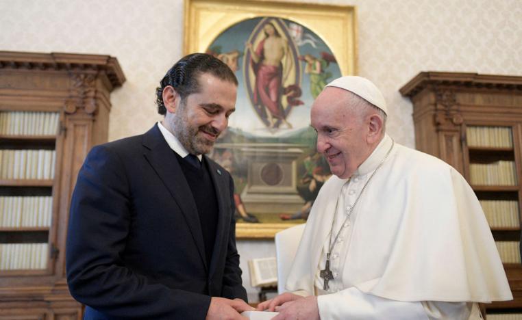 الحريري التقى البابا فرانسيس لنصف ساعة في الفاتيكان وطلب منه الحشد لانقاذ لبنان