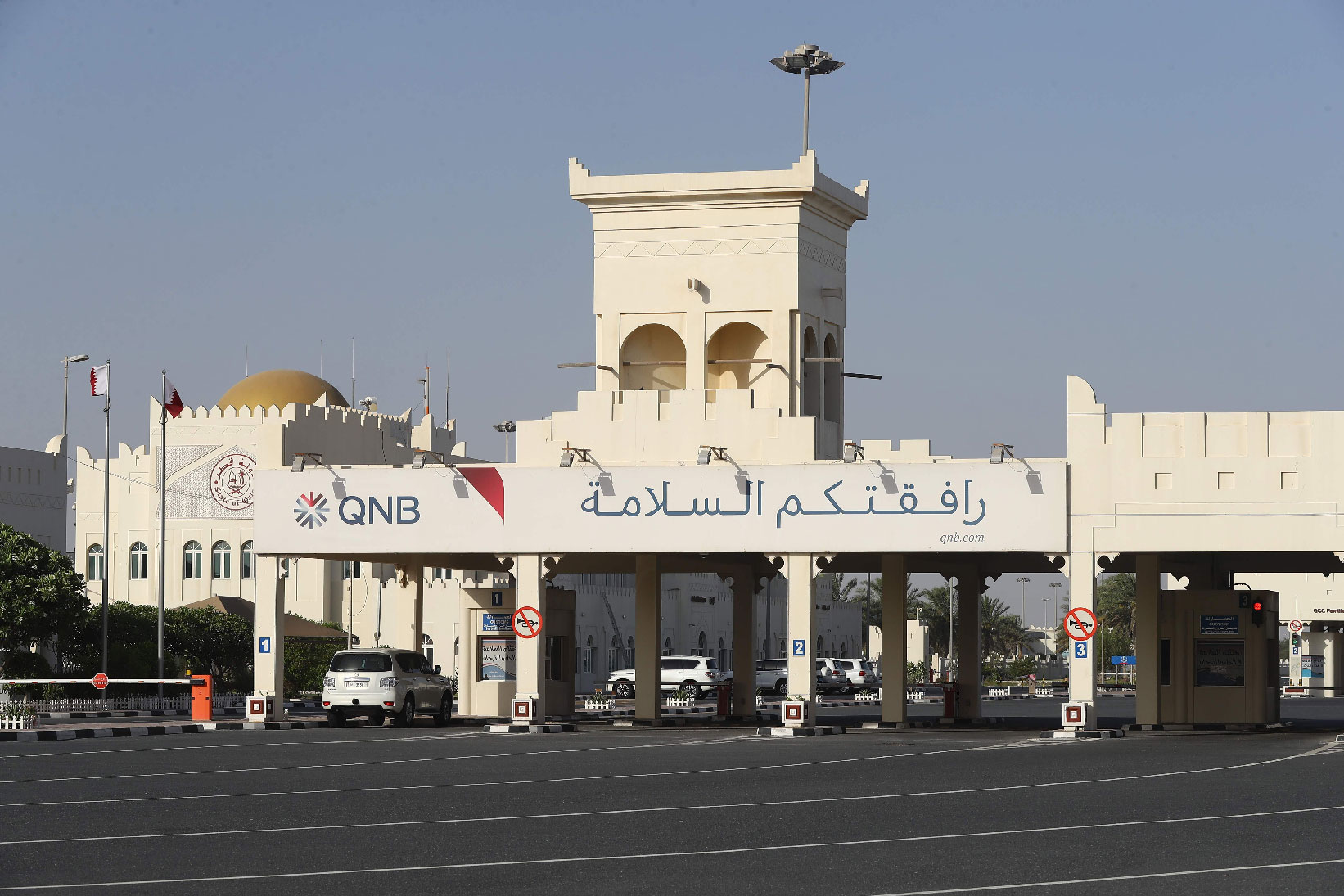 A general view of the Qatari side of the Abu Samrah border crossing with Saudi Arabia.