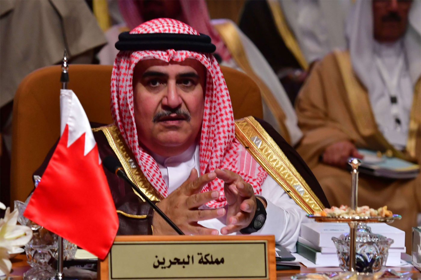 Bahrain's Minister of Foreign Affairs Khalid bin Ahmed Al Khalifa