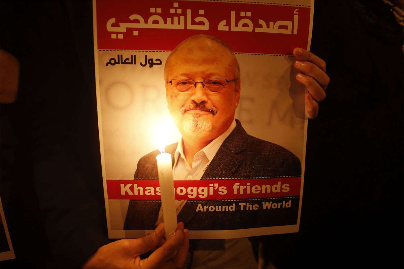 A candlelight vigil outside Saudi Arabia's consulate in Istanbul