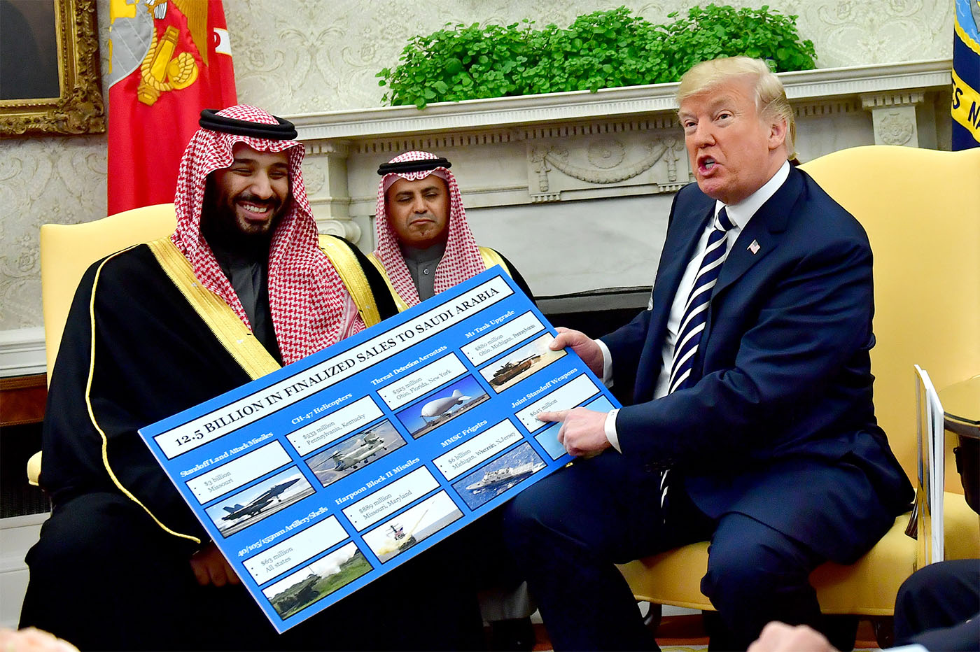 Trump signed a $110 billion arms deal package with Riyadh last year