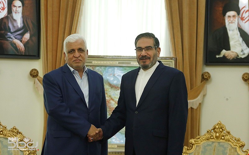فالح الفياض رئيس الحشد الشعبي في لقاء سابق مع علي أكبر ولاياتي مستشار علي خامنئي