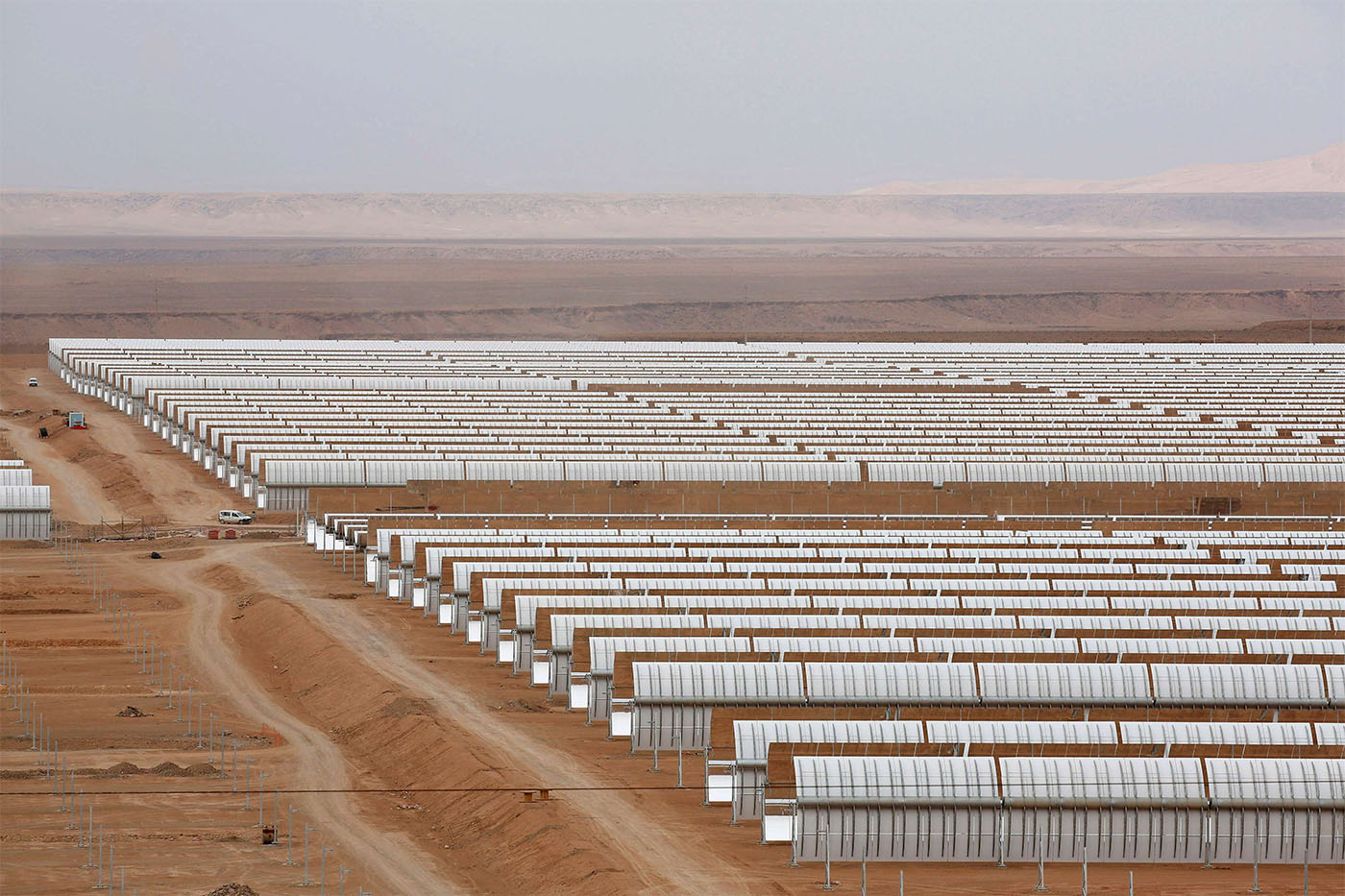 A thermosolar power plant is pictured at Noor II near the city of Ouarzazate, Morocco