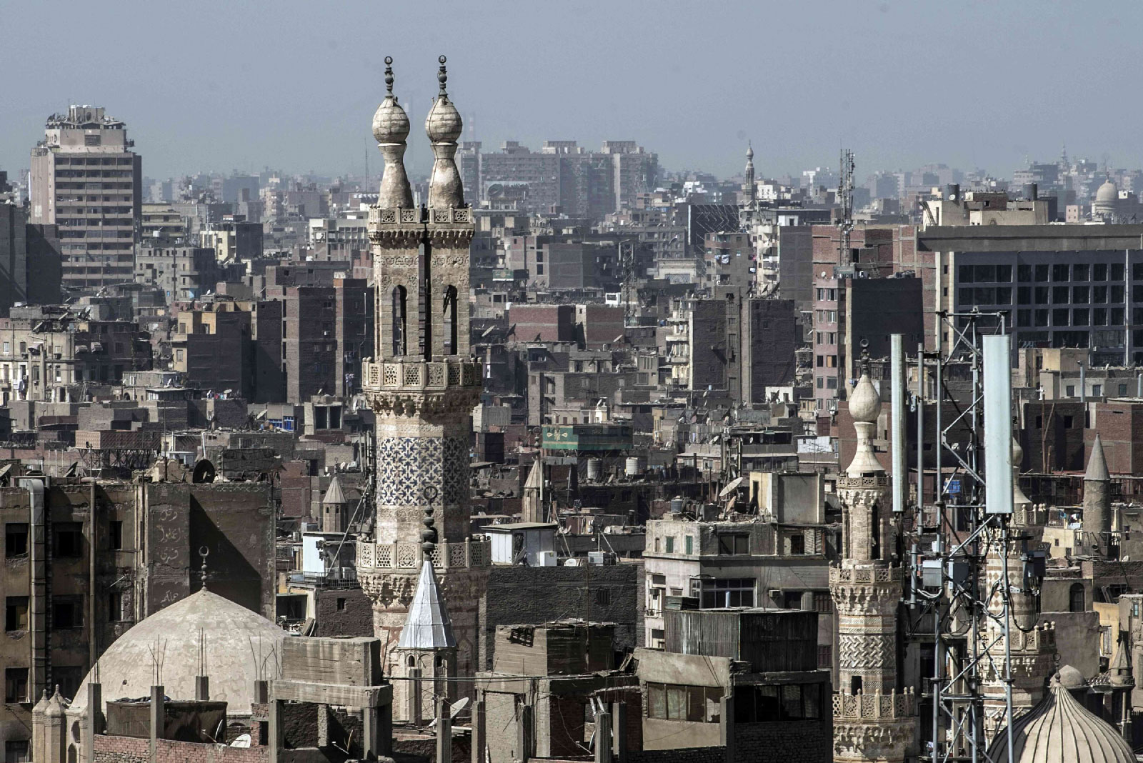 The minaret of the al-Azhar mosque in Cairo.