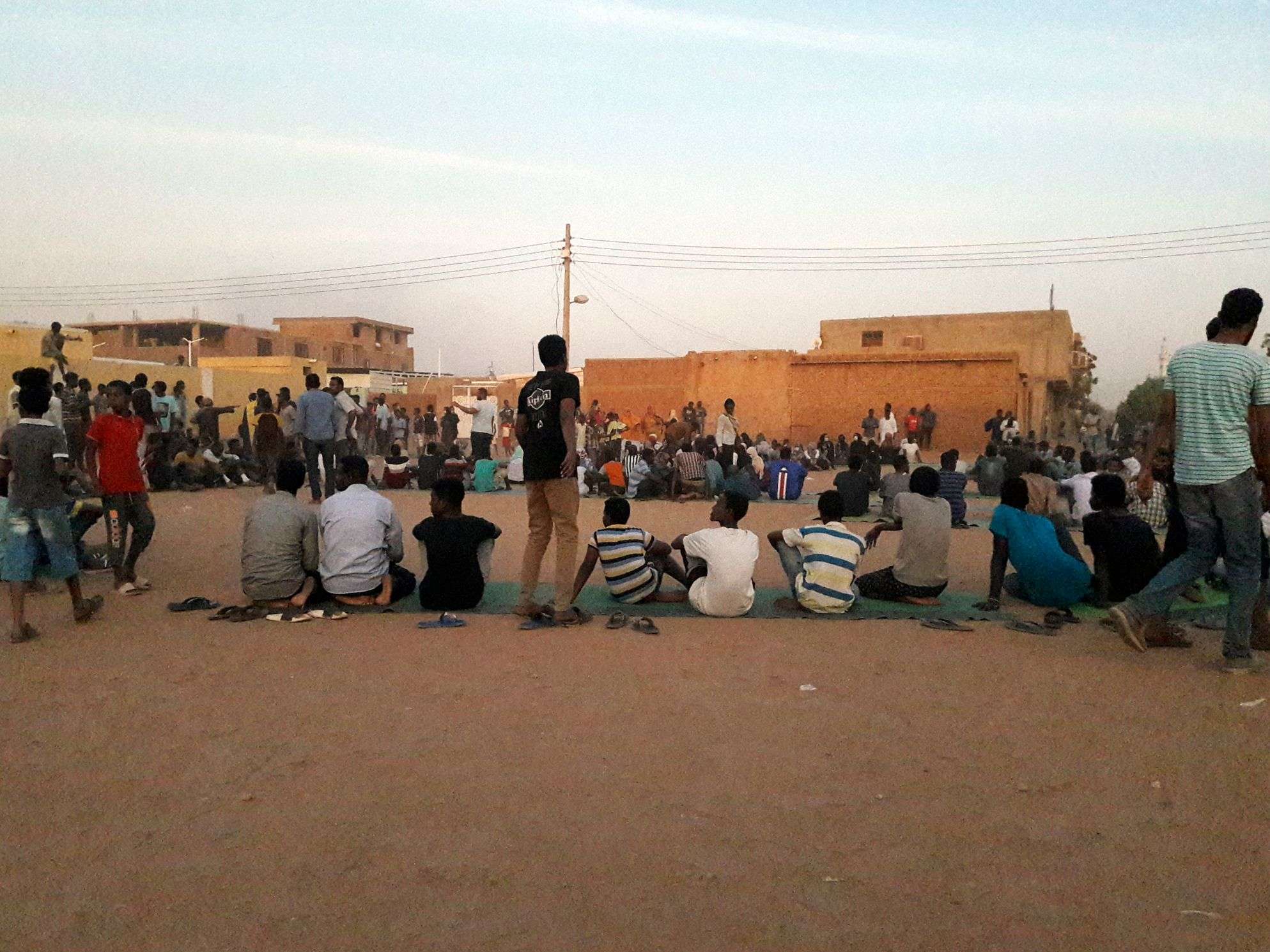 Sudanese demonstrators gather during a sit-in on January 27, 2019, in the Bahri neighbourhood, north of the capital Khartoum