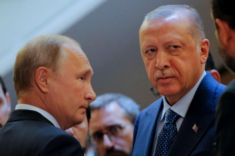 Russian President Vladimir Putin (L) meets with his Turkish counterpart Recep Tayyip Erdogan in Sochi, last September. 
