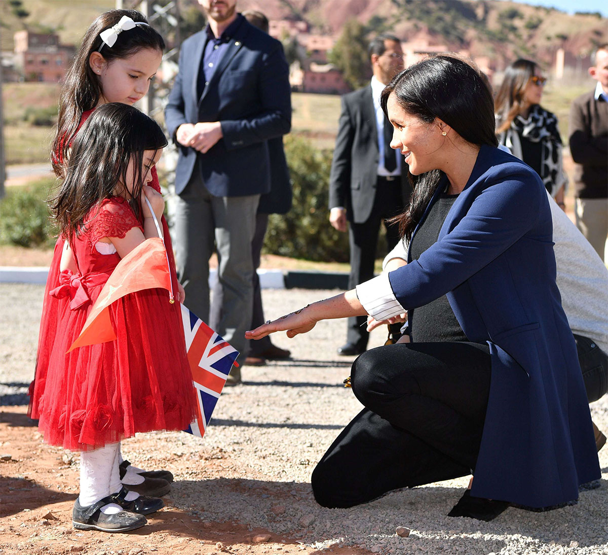 Meghan Duchess of Sussex visits Lycee Qualifiant Secondary School in the town of Asni