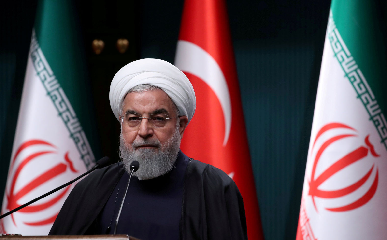 Iranian President Hassan Rouhani speaks during a joint news conference with his Turkish counterpart Tayyip Erdogan (not pictured) after their meeting in Ankara, Turkey, December 20, 2018.