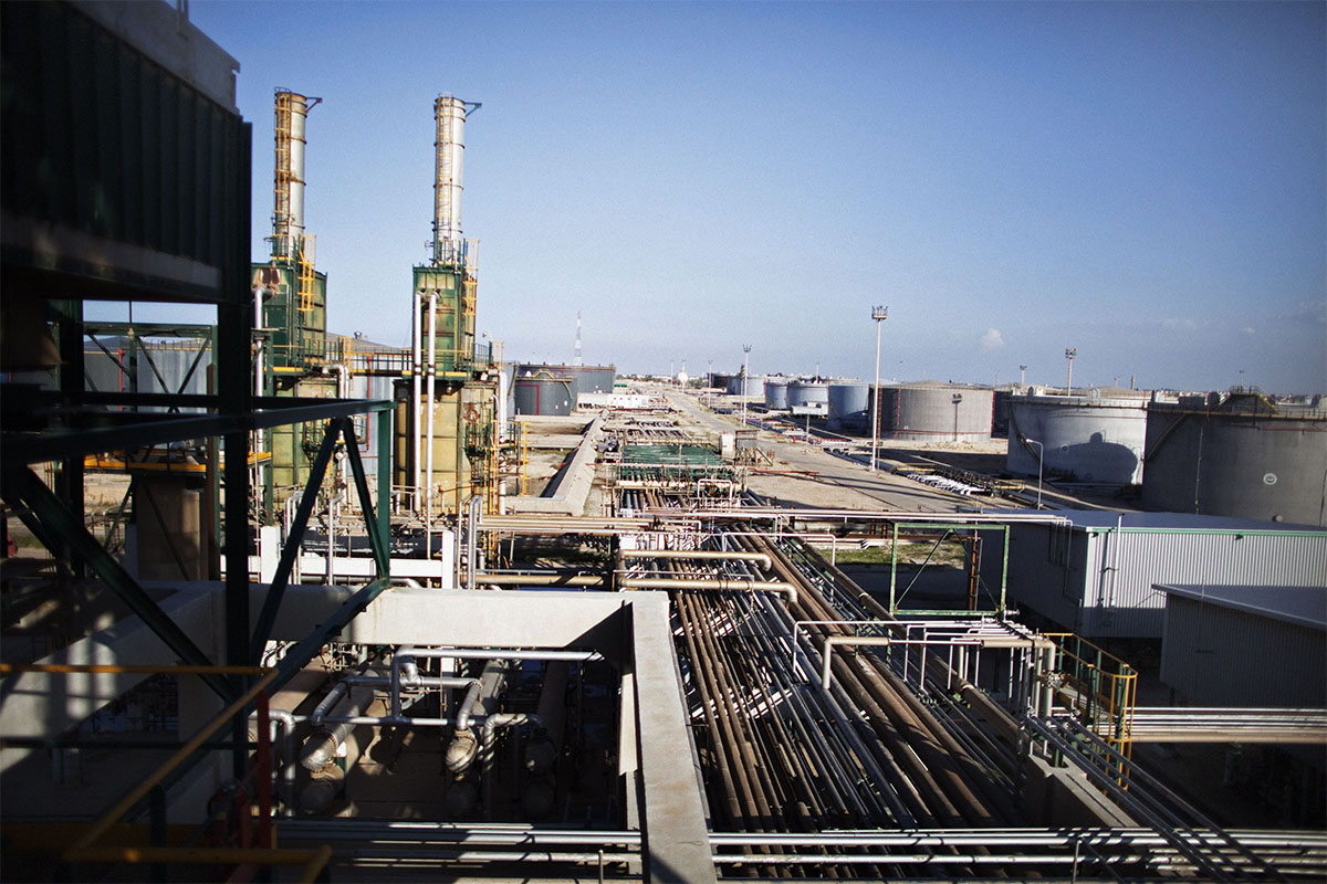 The oil refinery in Zawiya