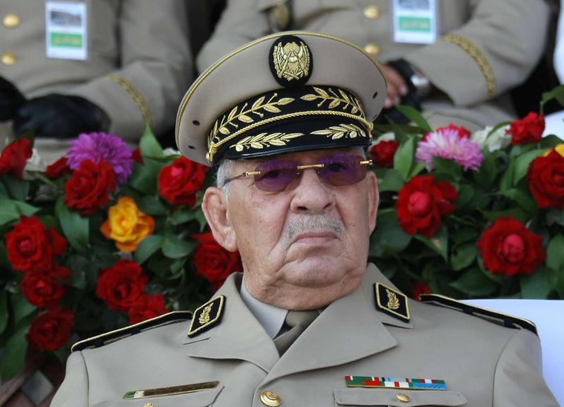 Algerian Army Chief of Staff Lieutenant-General Ahmed Gaid Salah presides over a military parade in Algiers, last July
