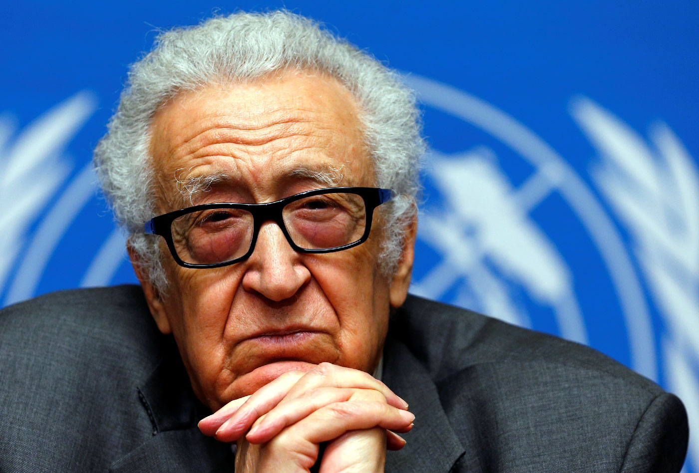 UN-Arab League envoy for Syria Lakhdar Brahimi pauses during a news conference at the United Nations European headquarters in Geneva January 27, 2014.