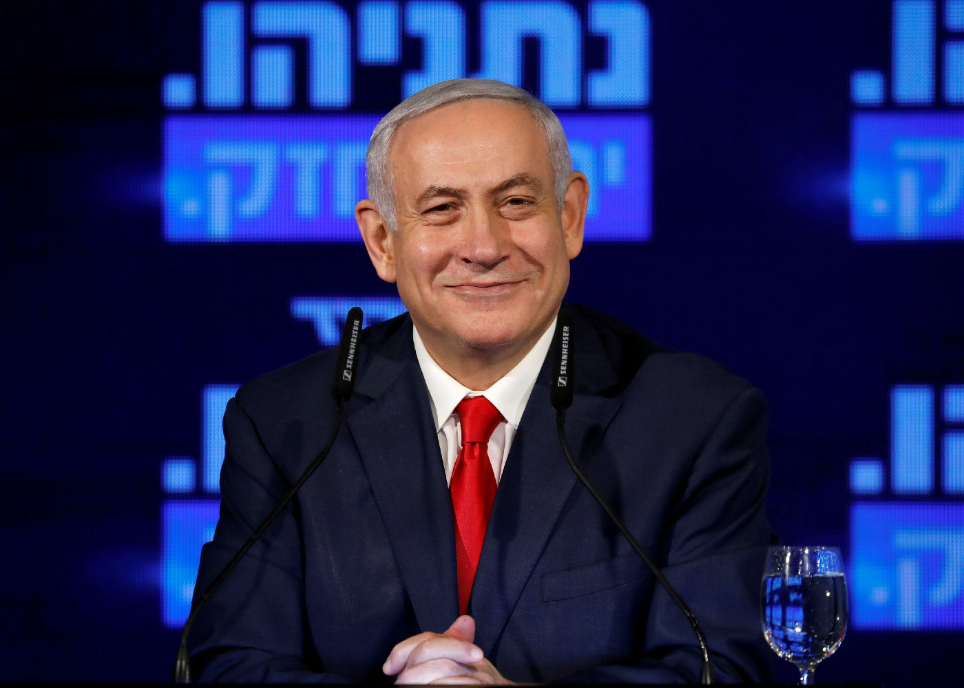 Israeli Prime Minister Benjamin Netanyahu delivers a speech at the launch of Likud party election campaign in Ramat Gan, Israel March 4, 2019.