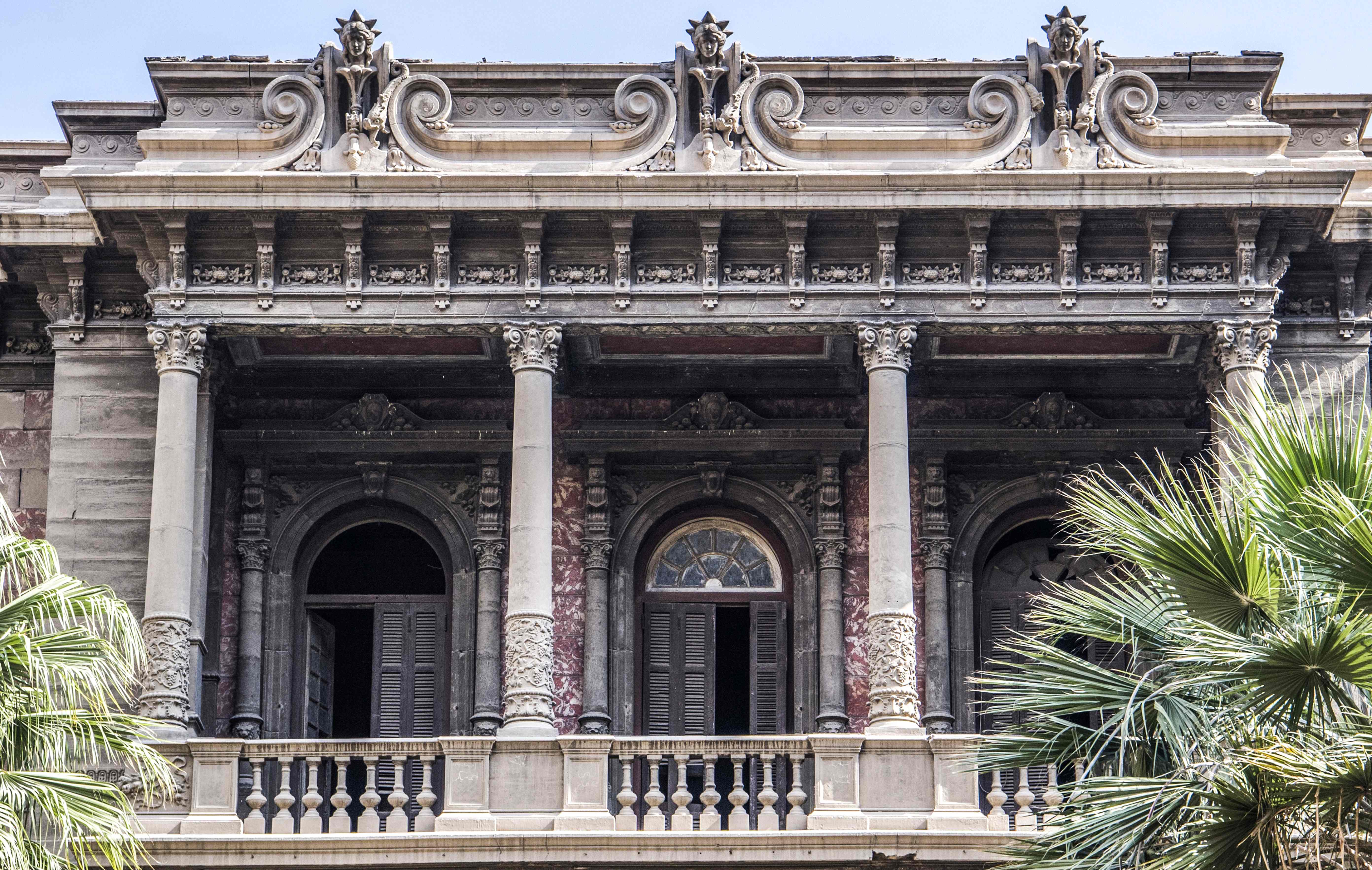 This picture taken on March 8, 2019 shows a view of the Said Halim Pasha Palace (1896-1899) in Champollion street, in the capital Cairo's central downtown district.