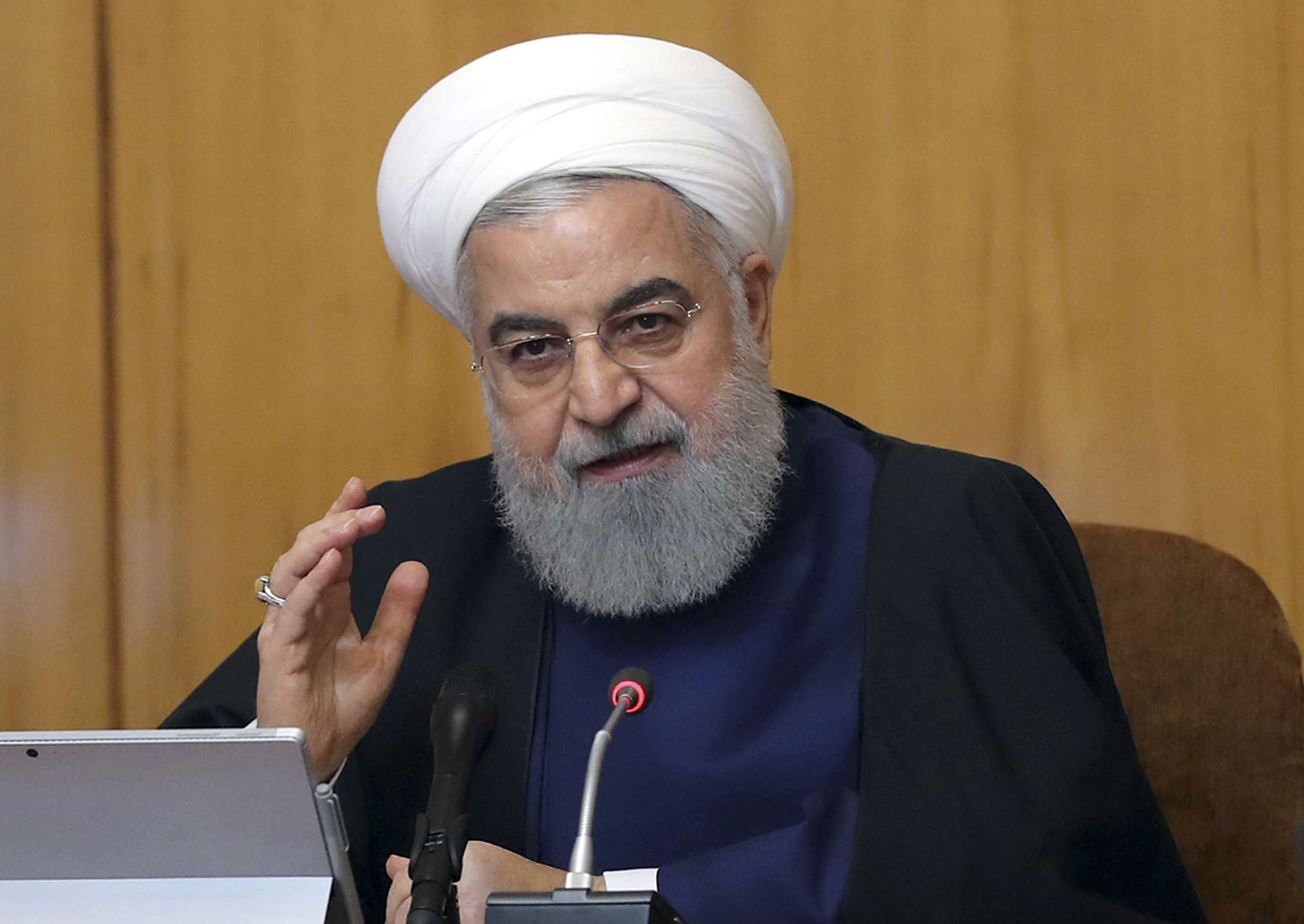 President Hassan Rouhani speaks in a cabinet meeting in Tehran