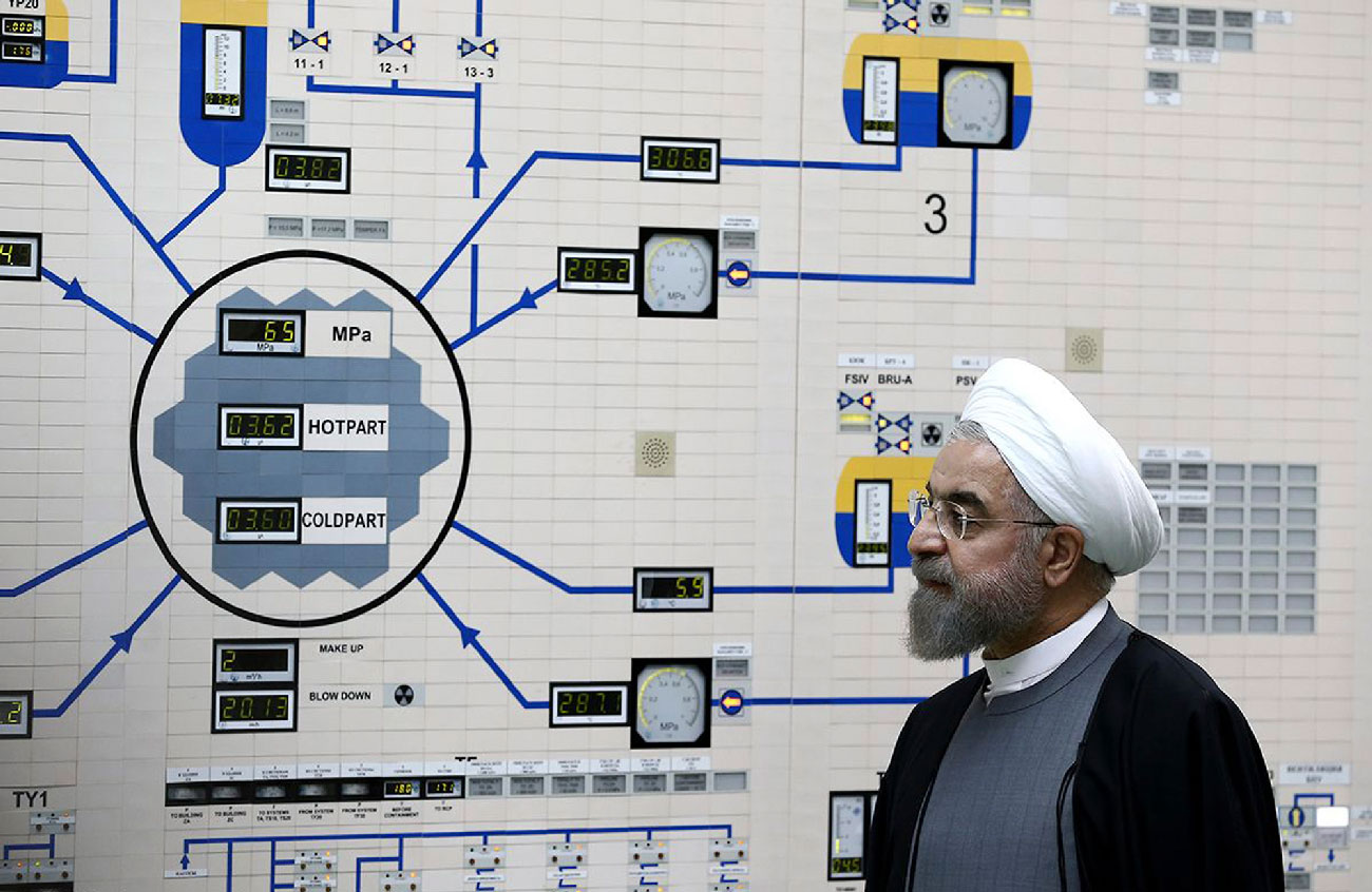 Iranian President Hassan Rouhani visits the Bushehr nuclear power plant