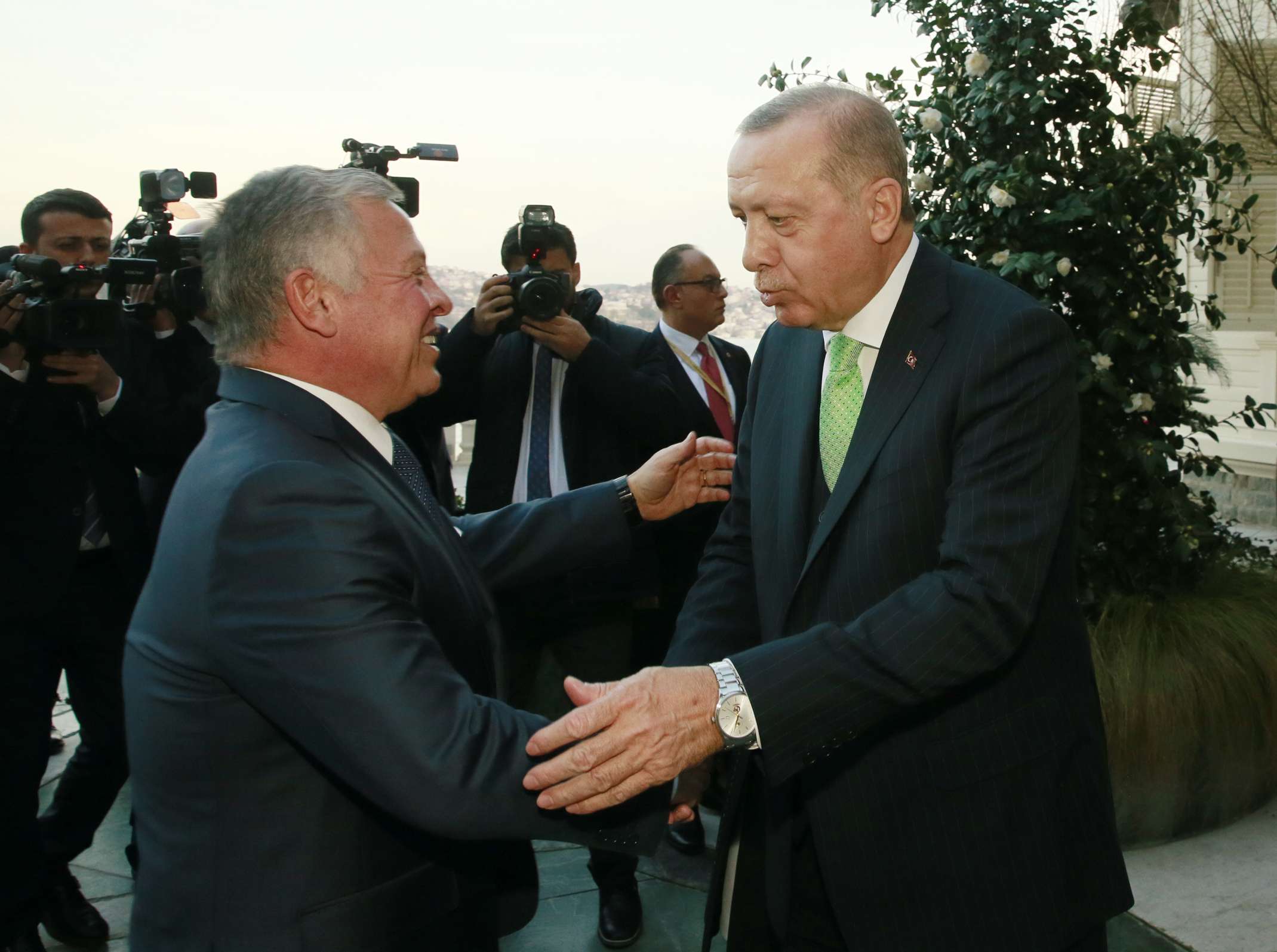 الرئيس التركي رجب طيب اردوغان وملك الاردن الملك عبد الله