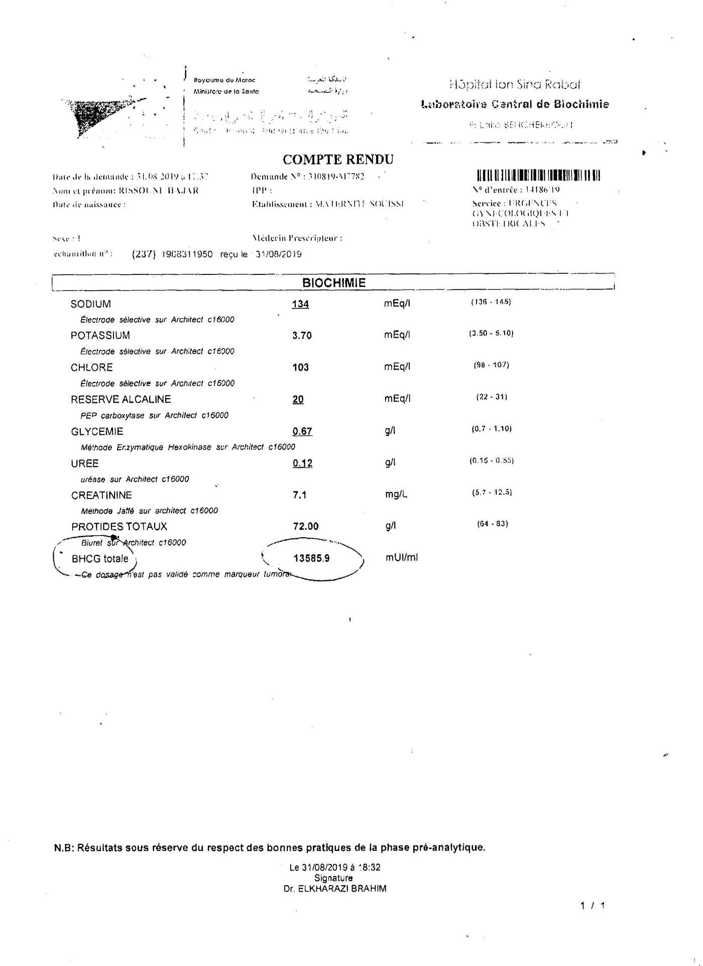 Blood test