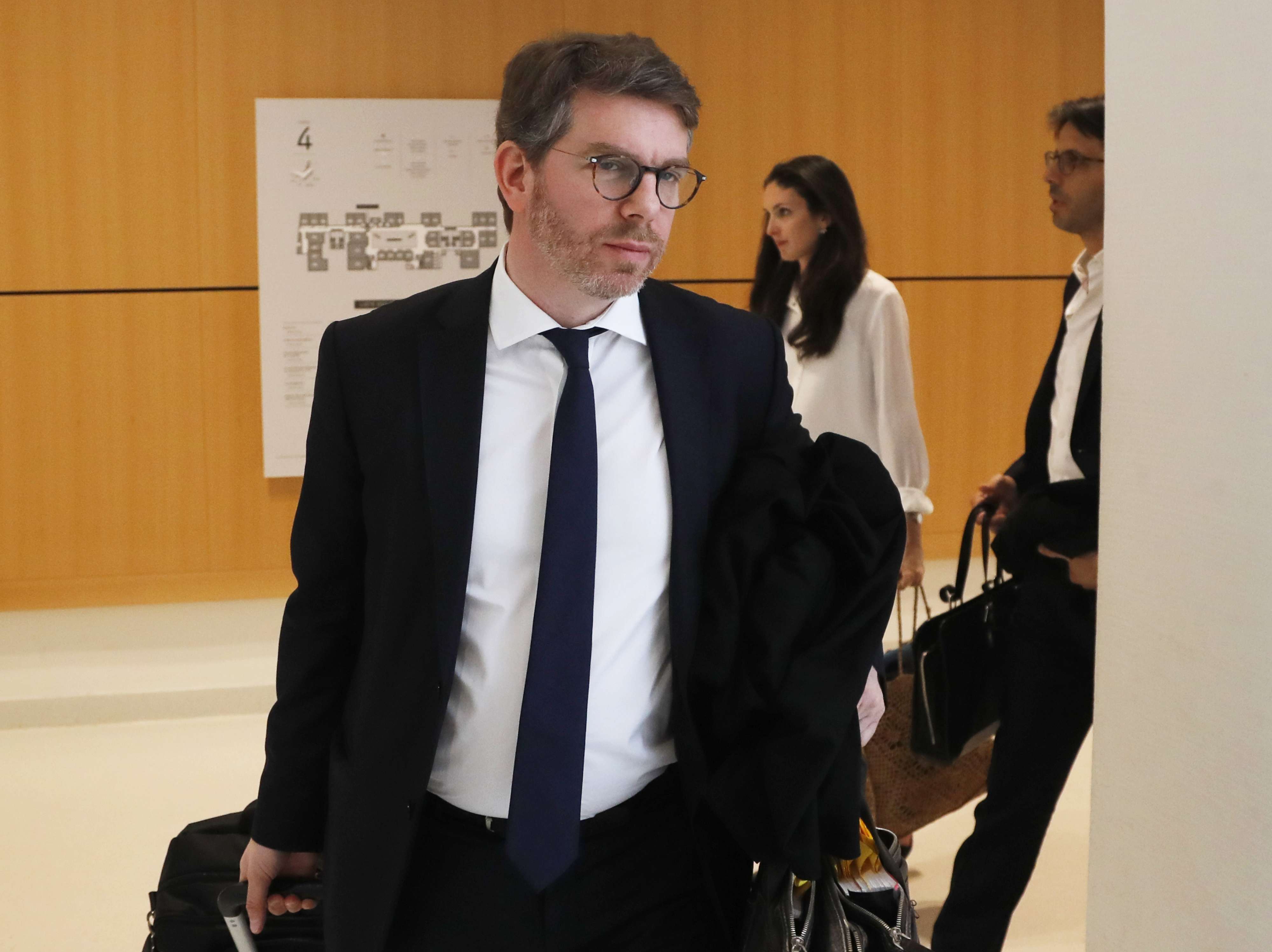 Emmanuel Moyne, a lawyer for Saudi Princess Hassa bint Salman, arrives at a courthouse in Paris, France