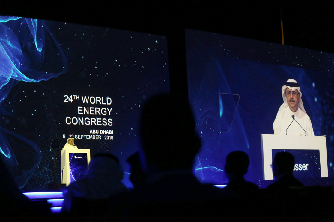 Amin H. Nasser, president and CEO of Saudi Arabian Oil Company, Saudi Aramco, speaks at the 24th World Energy Congress (WEC) in Abu Dhabi