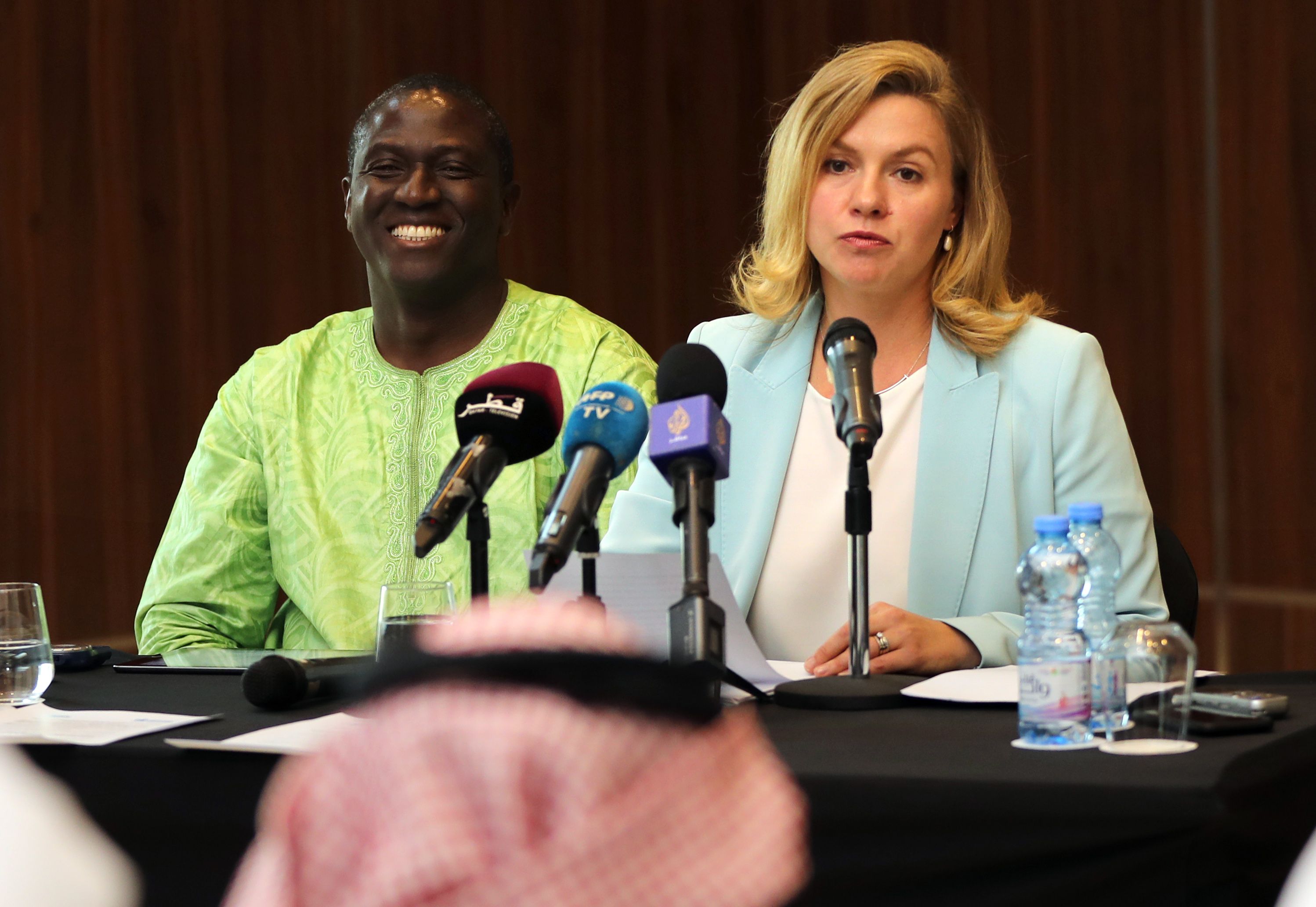 UN independent human rights experts, Elina Steinerte of Latvia and Roland Adjovi of Benin