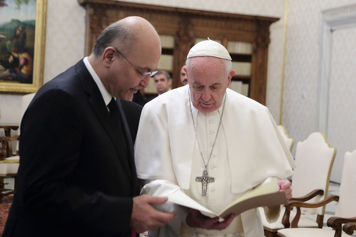 Pope Francis meets with the President of Iraq, Barham Salih