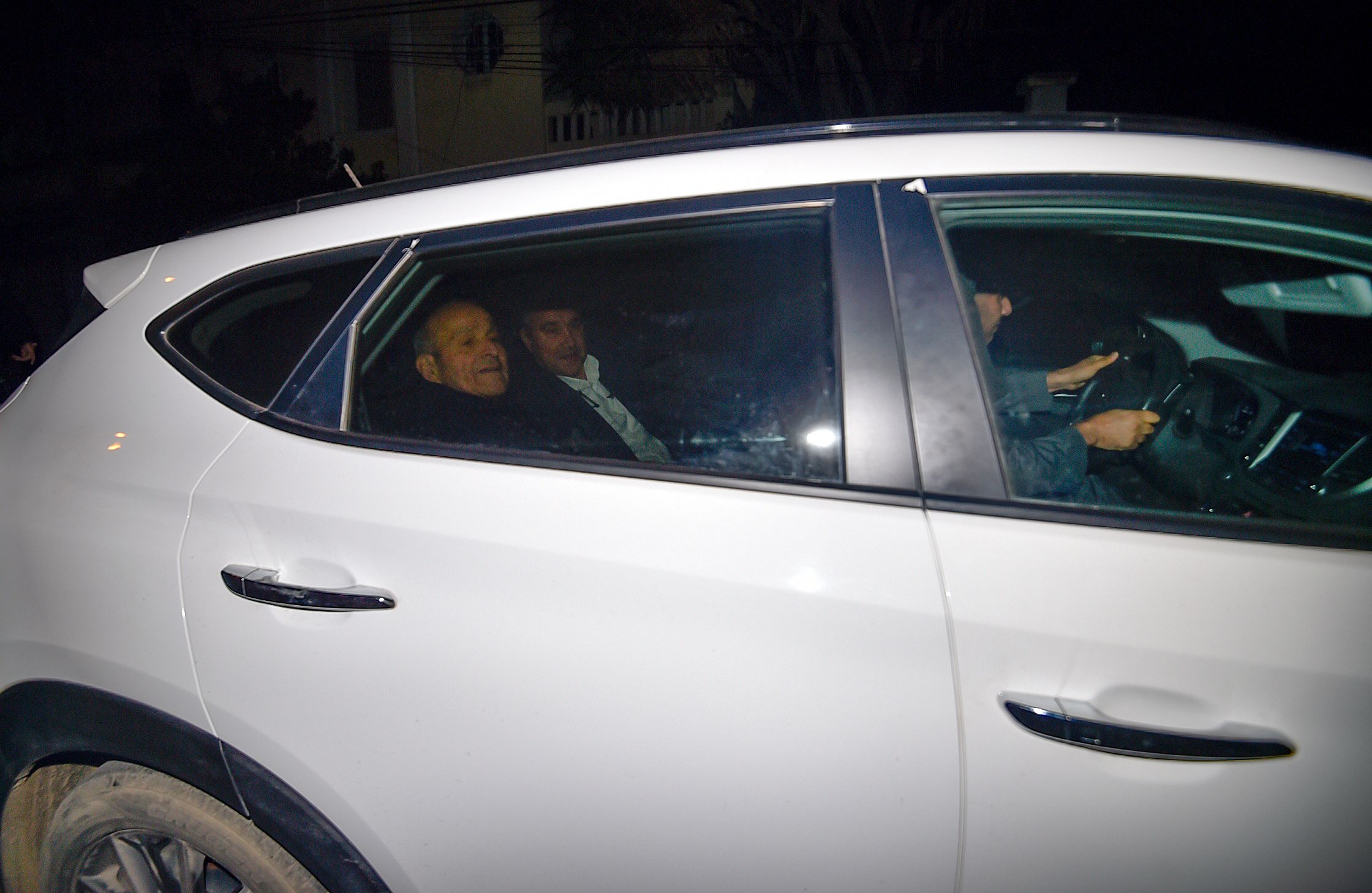Algerian entrepreneur and CEO of CEVITAL industrial group Issad Rebrab is seen leaving the El-Harrach prison at 2:45am on January 1