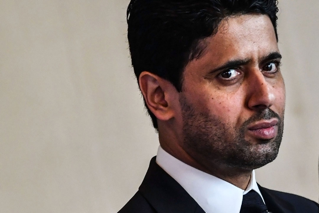Paris Saint-Germain's Qatari president Nasser Al-Khelaifi