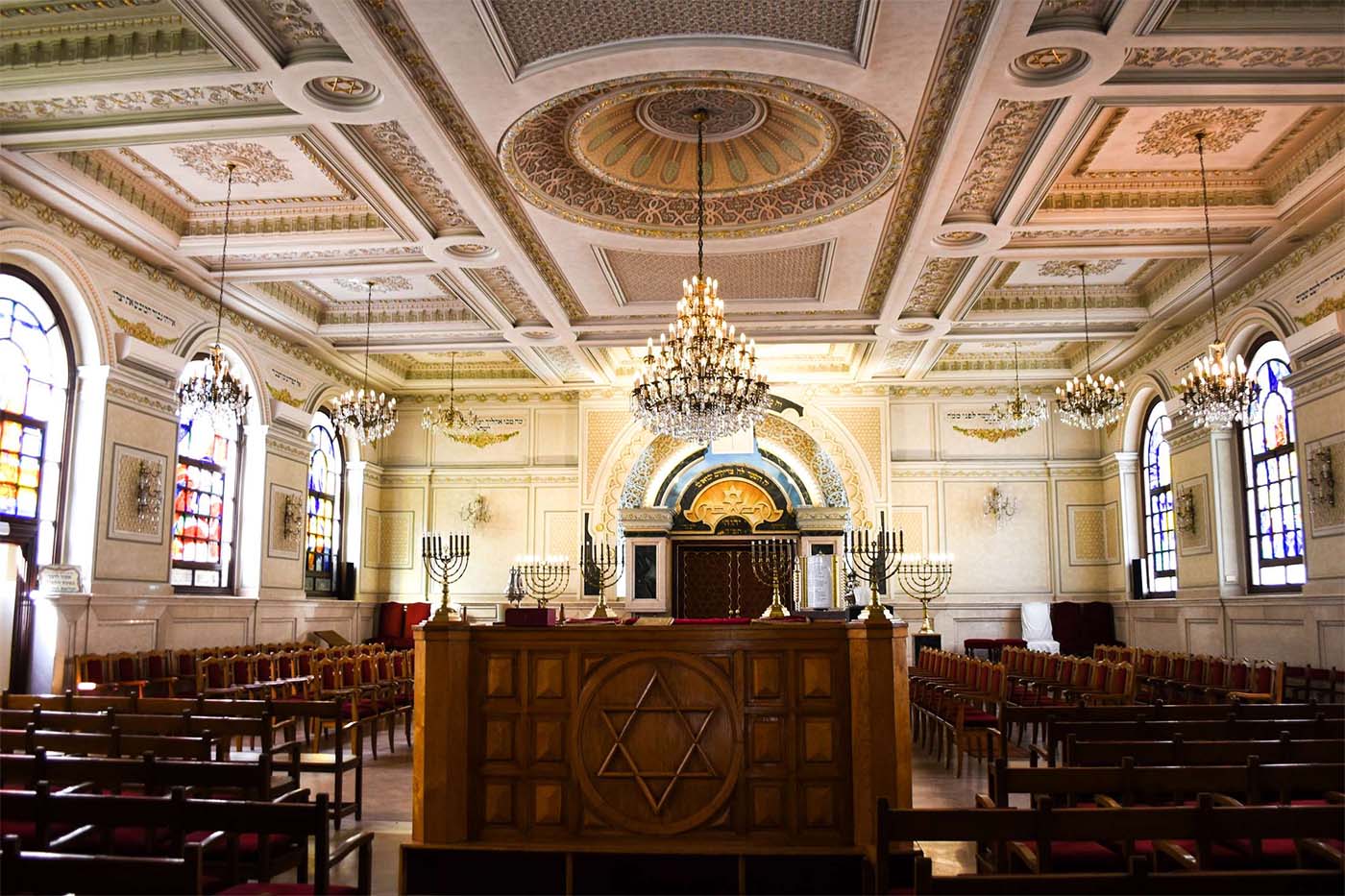 The sanctuary at Temple Beth-El in Casablanca,
