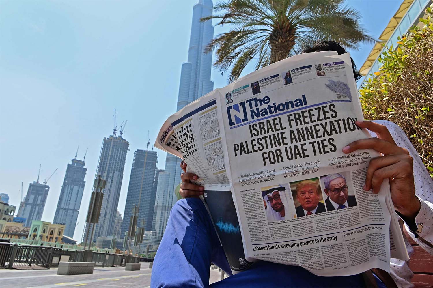 Israeli National Security Advisor Meir Ben-Shabbat, U.S. President's senior adviser Jared Kushner and Minister of State for Foreign Affairs of United Arab Emirates Anwar Gargash hold a meeting in Abu Dhabi