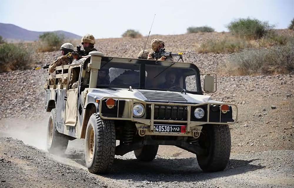 A security cordon set up between Morocco and Mauritania