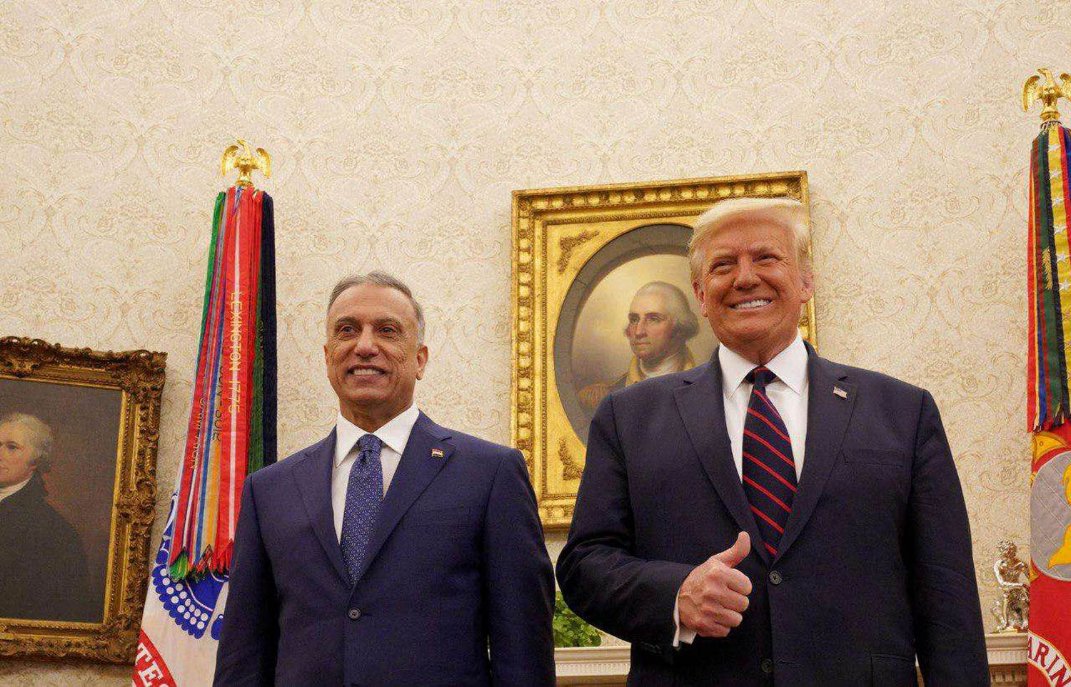 الرئيس الأميركي دونالد ترامب يستقبل رئيس الوزراء العراقي مصطفى الكاظمي