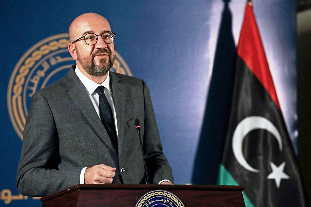 كلمة رئيس المجلس الأوروبي شارل ميشال أثناء زيارته إلى ليبيا 