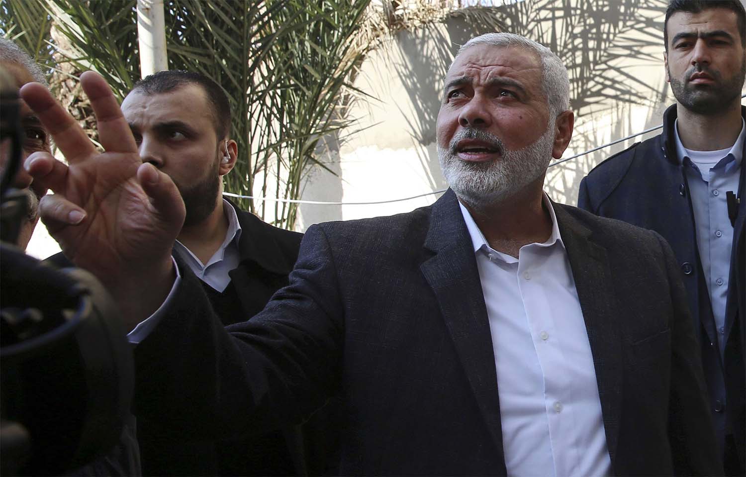 Haniyeh and Egyptian officials will discuss cementing the truce with Israel and reconstruction plans for Gaza