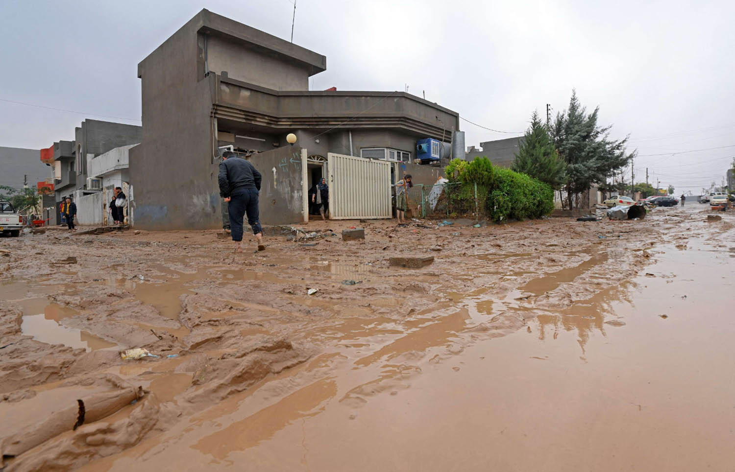 اثار سيول في ضواحي أربيل