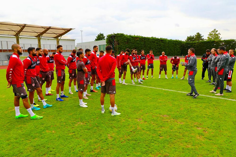 حصة تدريبة للمنتخب التونسي قبل مواجهة البرازيل من حساب الاتحاد على تويتر