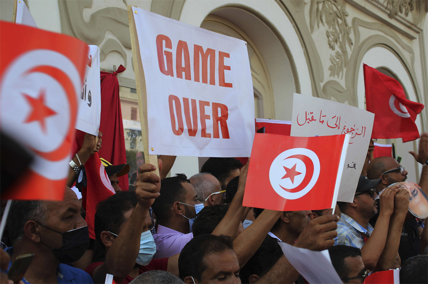 Food shortages are worsening in Tunisia with empty shelves in supermarkets and bakeries