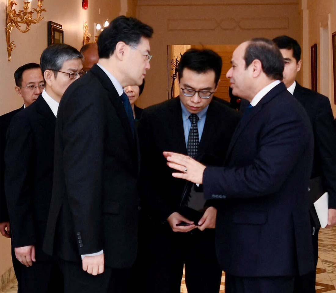 Gang said Beijing would continue to develop its investment in Egypt’s infrastructure projects