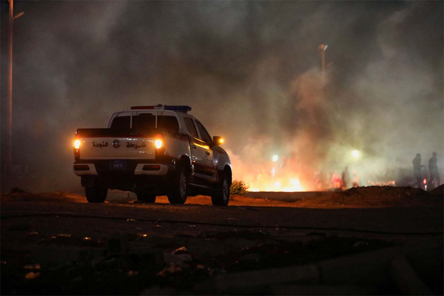 Burning tyres blocked some major roads in Tripoli 