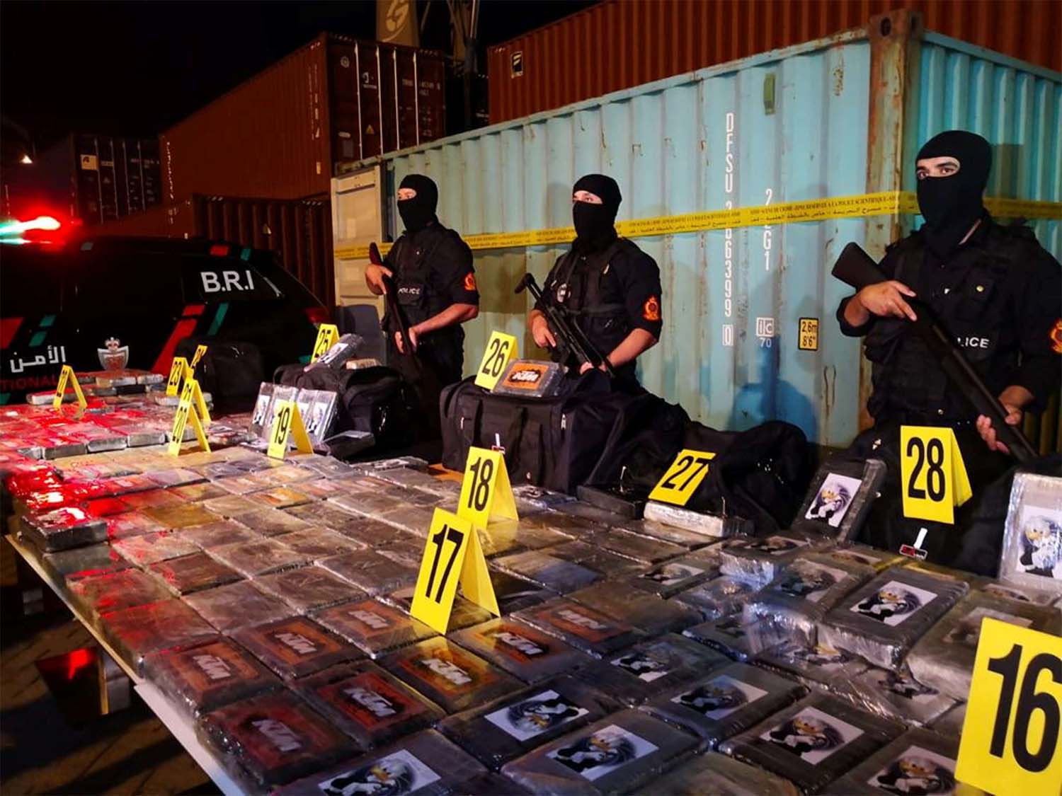 A photo archive of a drug seizure by Morocco's police