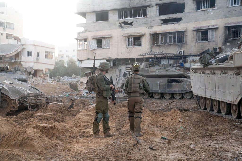 Israeli soldiers in northern Gaza