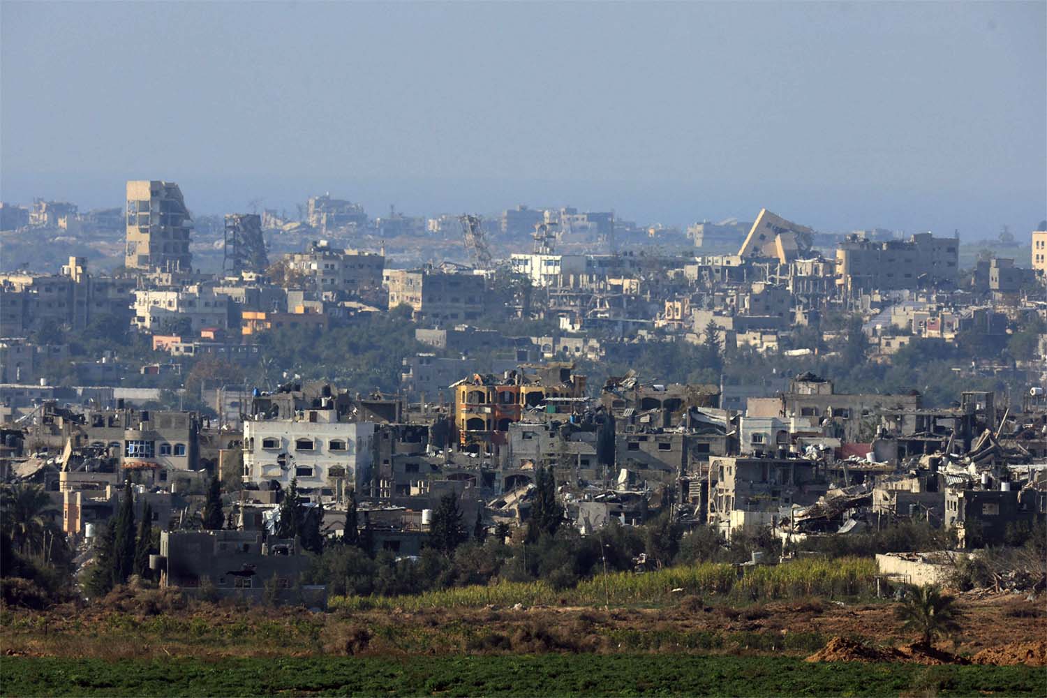 Buildings lie in ruin in Gaza