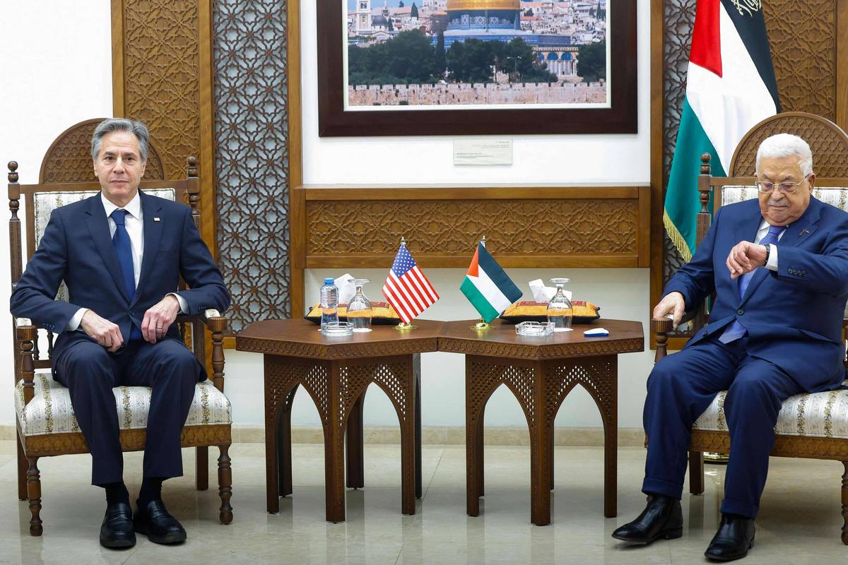 الرئيس الفلسطيني محمود عباس يستقبل وزير الخارجية الأميركي أنتوني بلينكن في رام الله