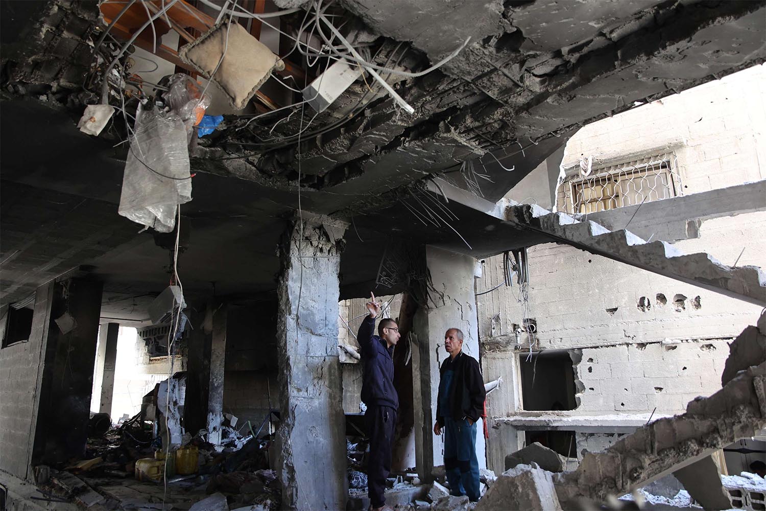 The aftermath of Israeli bombardment from air