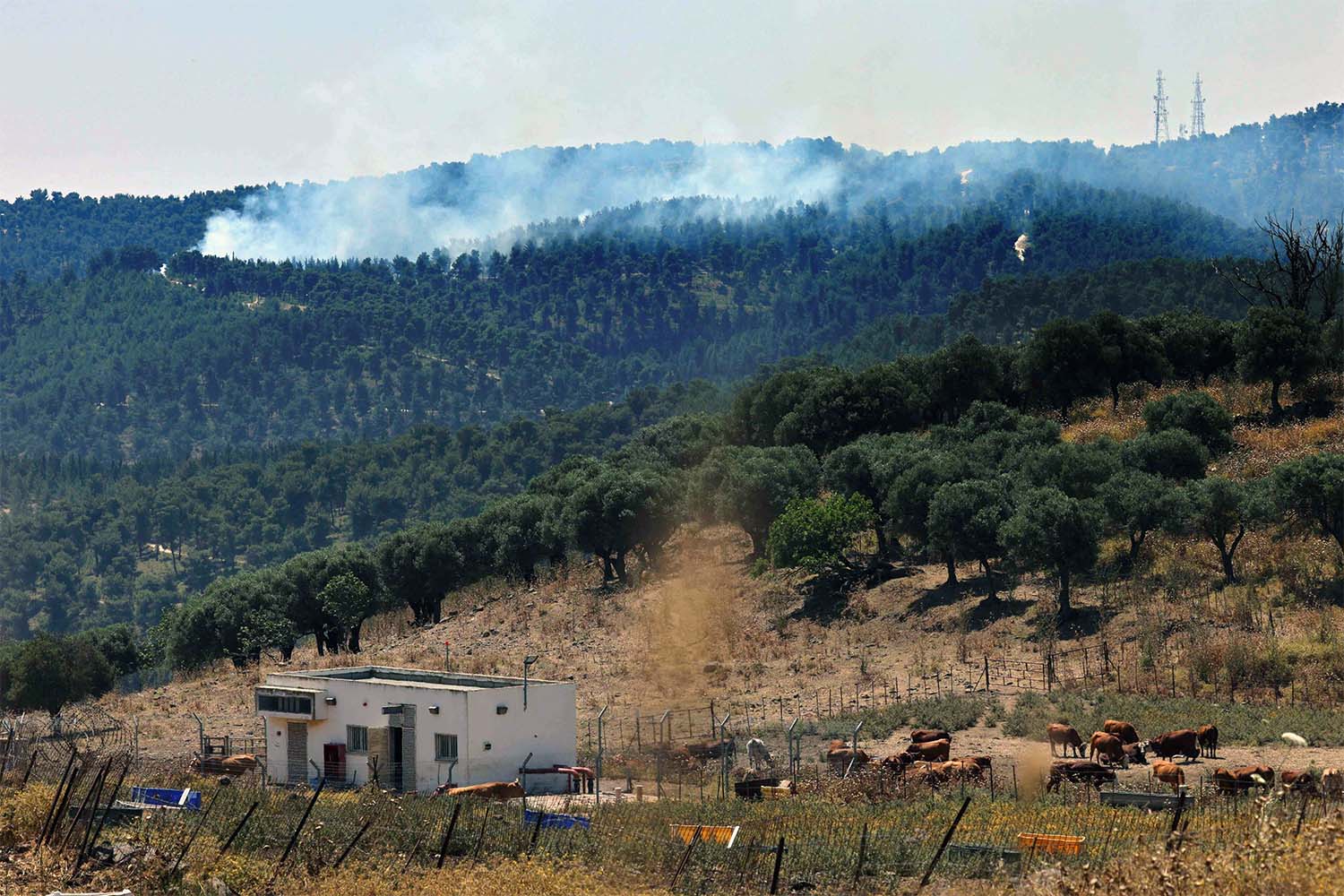 Israel said approximately 90 projectiles were identified crossing from Lebanon