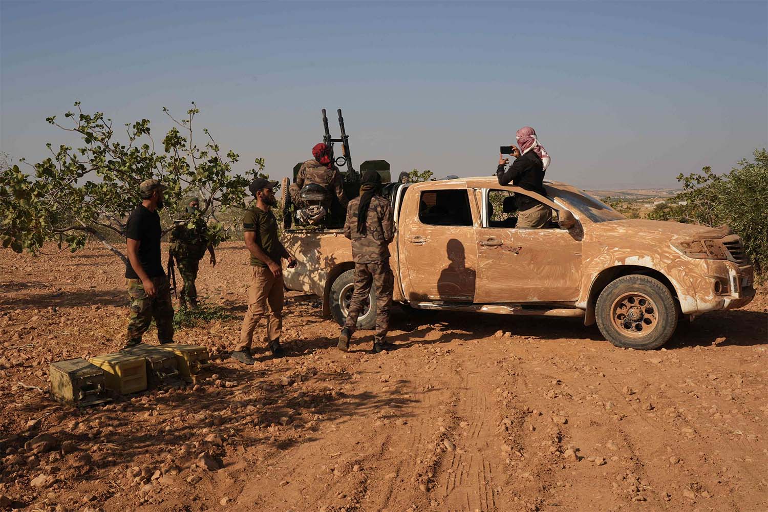Turkey-backed fighters are positioned on the Mahsali and Arab Hasan frontline on the outskirts of Manbij